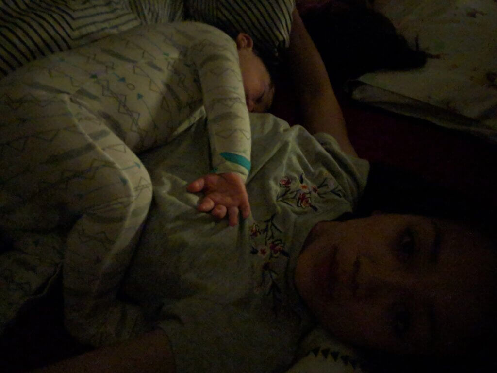 Co-sleeping equals no sleep for mama