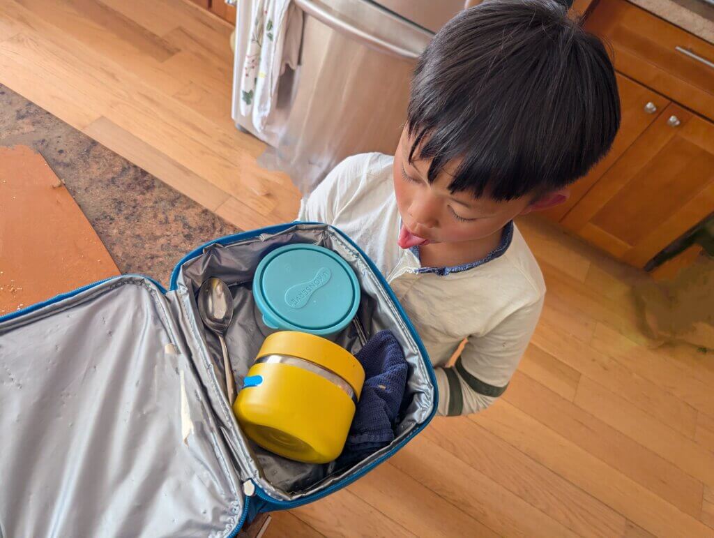 Discovering how he ate his lunch today