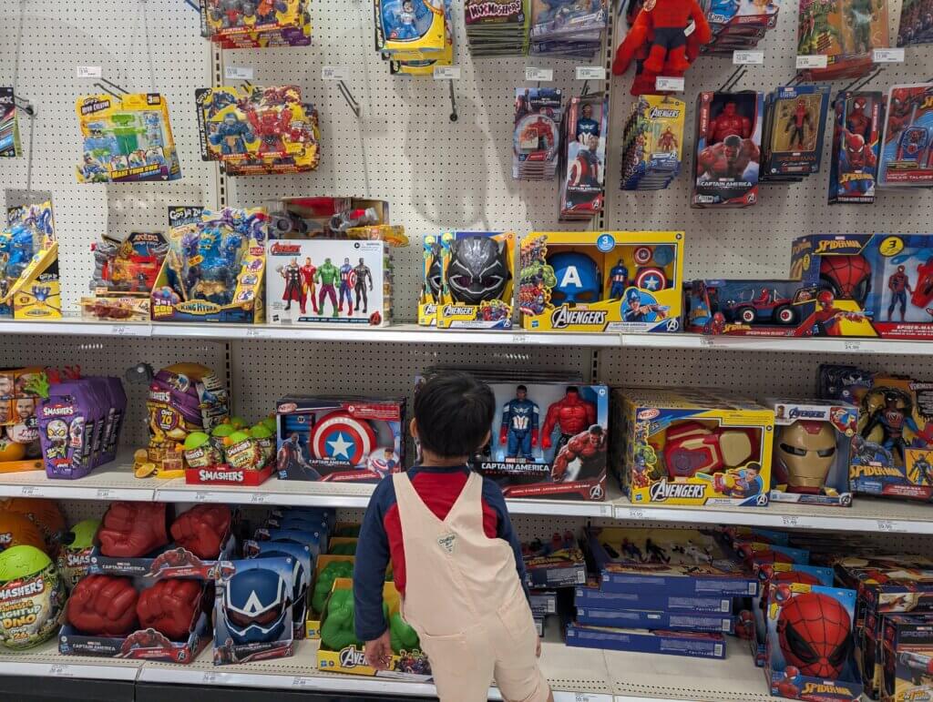 Picking out prizes for his wishlist