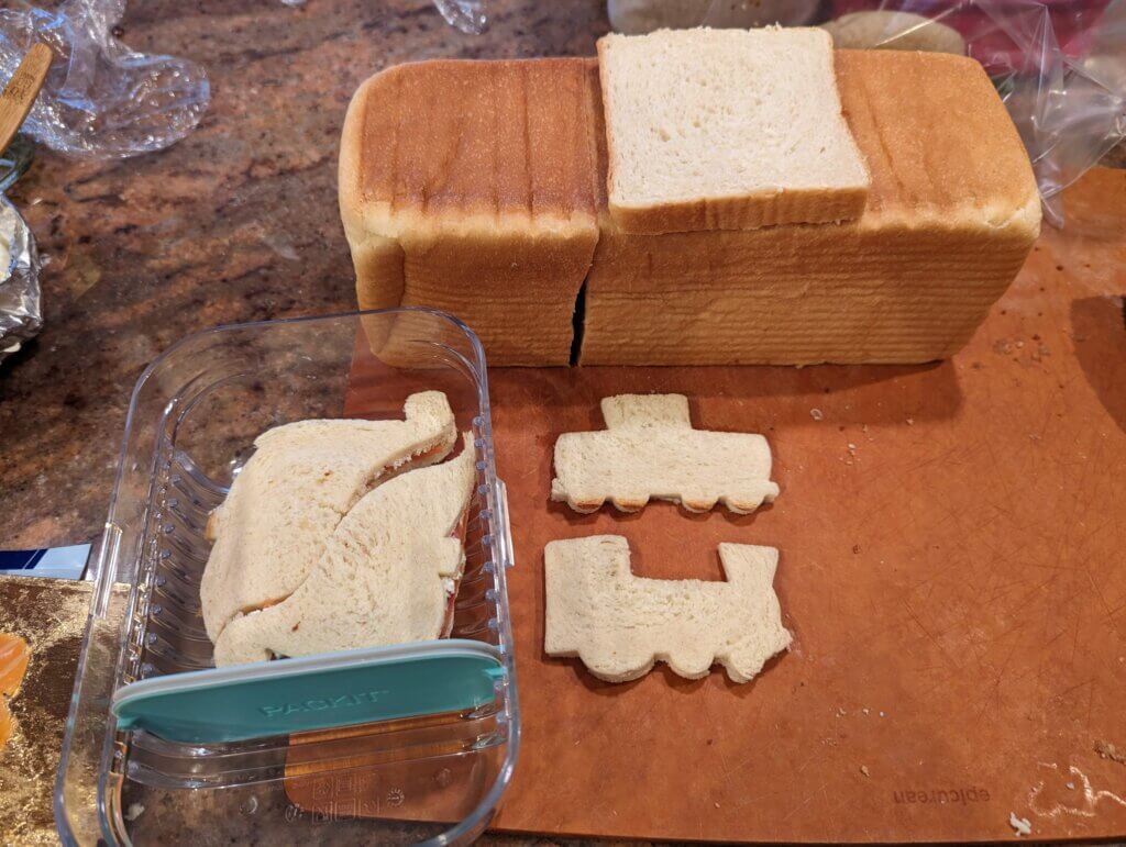 Rolling out the bread gives you a bigger surface for cutting