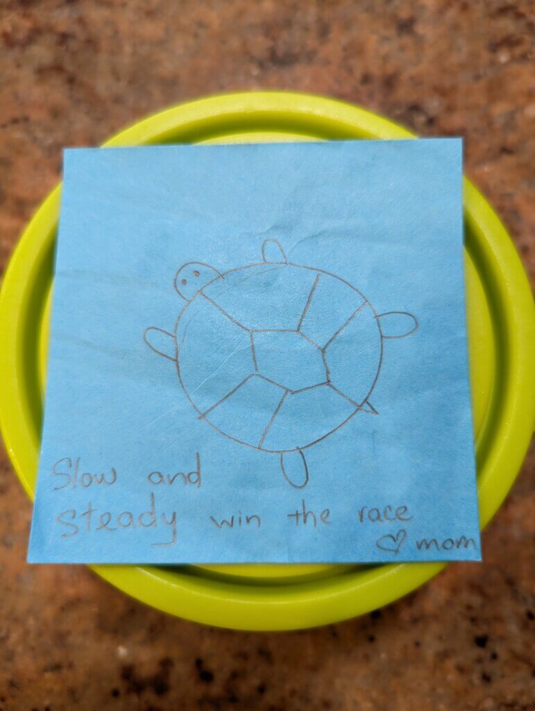 The middle child's lunchbox note